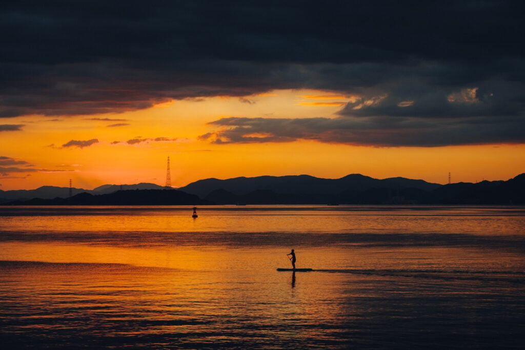 Sunset Stand Up Paddle Boarding (SUP) at Seto inland sea - Azumi